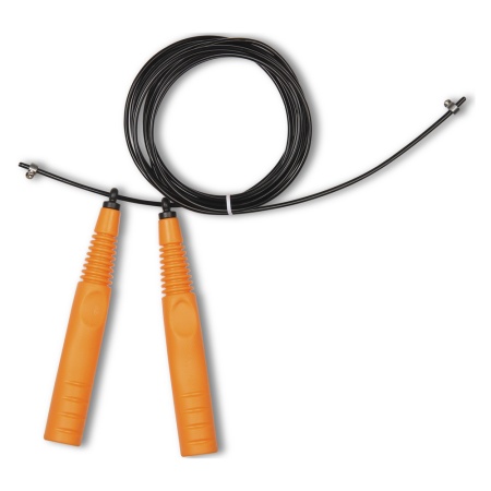 Купить Скакалка высокооборотная Кроссфит стальной шнур в оплетке 2.9 м чёрно-оранжевая в Нижняясалде 